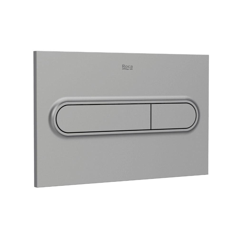Product cut out image of the Roca Duplo One PL1 Grey Lacquer Dual Flush Plate